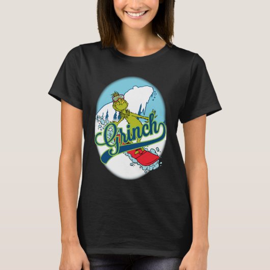 Grinch Snowboarden T-shirt (Voorkant)
