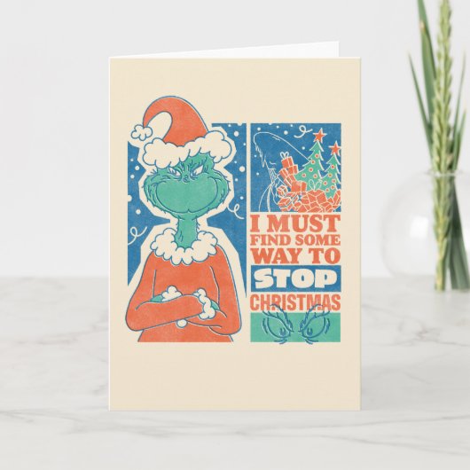 Grinch | Stop Kerst Vintage Afbeelding Kaart (Voorkant)