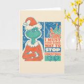 Grinch | Stop Kerst Vintage Afbeelding Kaart (Gele Bloem)