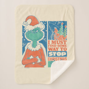 Grinch   Stop Kerstmis Vintage Grafiek Sherpa Deken
