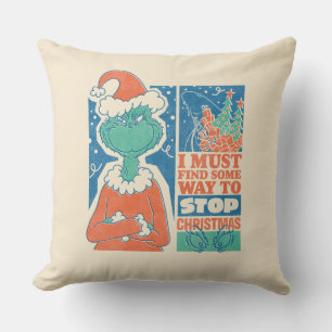 Grinch   Stop Kerstmis Vintage Grafisch Ontwerp Kussen