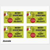Grinch | Van Kerstcadeautag Rechthoekige Sticker (Vel)