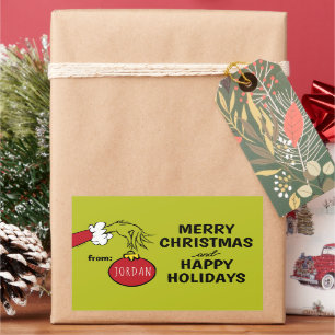 Grinch   Van Kerstcadeautag Rechthoekige Sticker