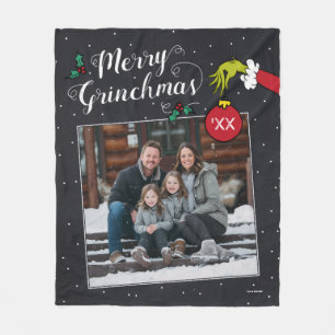 Grinch vrolijk Grinchmas familiefoto Kerstvlucht Fleece Deken