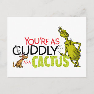 Grinch You're as Cudly as a Cactus Quote Briefkaart
