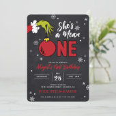 Grinch Ze is een Mean One Chalkboard 1st Birthday (Staand voorkant)