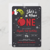 Grinch Ze is een Mean One Chalkboard 1st Birthday (Voorkant)