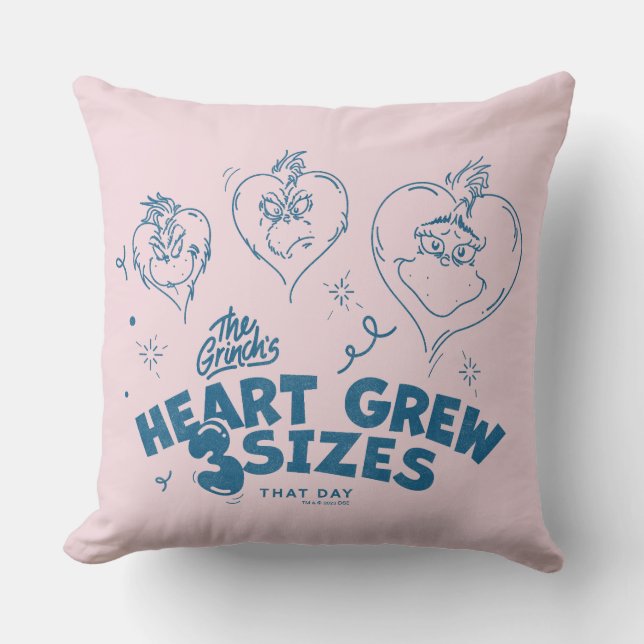 Grinch's Heart groeide 3 maten Kussen (Voorkant)