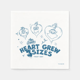 Grinch's Heart groeide 3 maten Servet