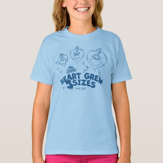 Grinch's Heart groeide 3 maten T-shirt (Voorkant)