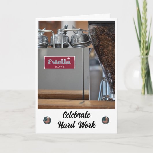 Grind and Brew - Een Dag van de Arbeid Kaart (Voorkant)