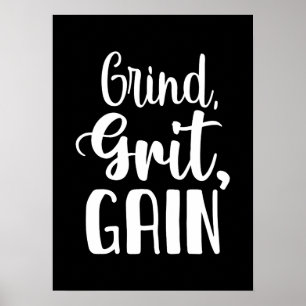 Grind, Grit, Aanwinst, Hustle, Gymnastiek, Succes  Poster