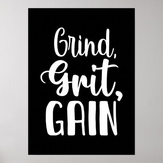 Grind, Grit, Aanwinst, Hustle, Gymnastiek, Succes  Poster (Voorkant)