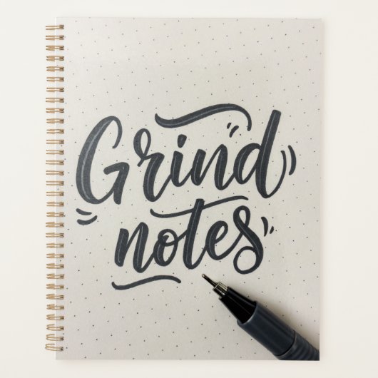 Grind Notes Journal – Handgeschreven Stijlontwerp Planner (Voorkant)