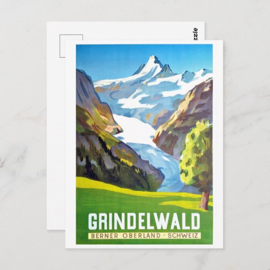 Grindelwald, berpiek, Zwitserland,  Briefkaart (Voorkant / Achterkant)