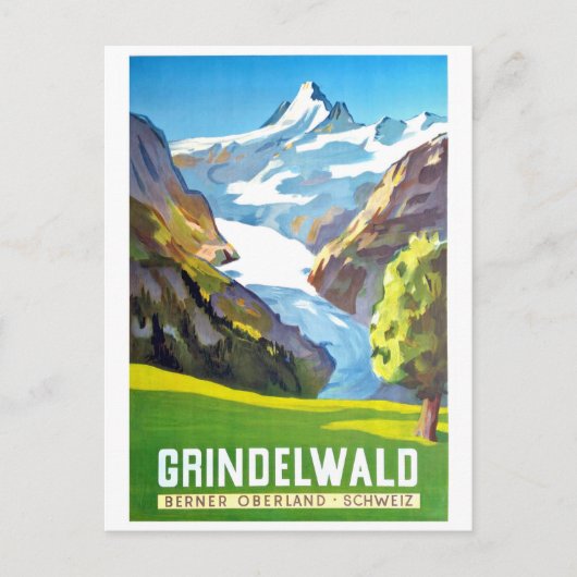 Grindelwald, berpiek, Zwitserland,  Briefkaart (Voorkant)
