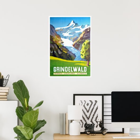 Grindelwald, berpiek, Zwitserland,  Poster (Thuiskantoor)