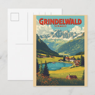 Grindelwald dorp Zwitserland natuur cadeau Briefkaart