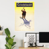 Grindelwald, Schweiz, affiche de voyage de ski (Bureau à domicile)