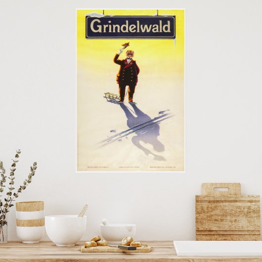 Grindelwald, Schweiz, Ski Travel Poster (Keuken)