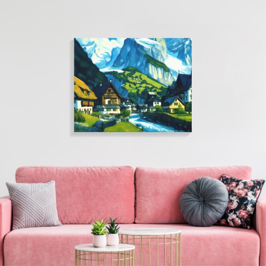 Grindelwald Zwitserland Kunst Canvas Afdruk (Insitu (Woonkamer))