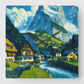 Grindelwald Zwitserland Kunst Vierkante Klok