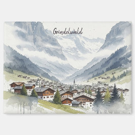 Grindelwald Zwitserland Reizen aquarel Magneet