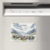 Grindelwald Zwitserland Reizen aquarel Magneet (Insitu (Vaatwasser))