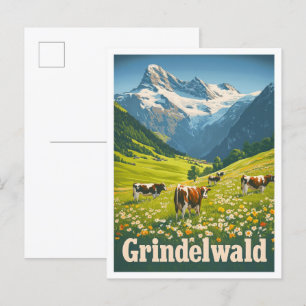 Grindelwald Zwitserland Vintage Travel Briefkaart