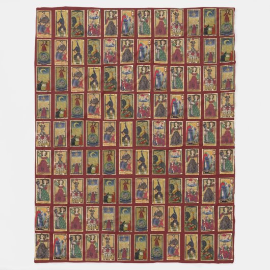 Gringonneur Tarot werp Fleece Deken (Voorkant)