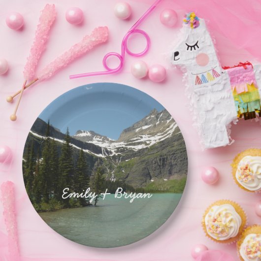 Grinnell Lake in het Nationaal Park Glacier Papieren Bordje (Feest)