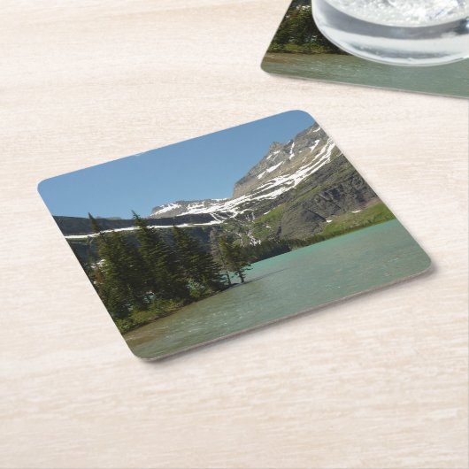 Grinnell Lake in het Nationaal Park Glacier Vierkante Kartonnen Onderzetter (Schuin)