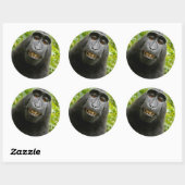 Grinning-aap Ronde Sticker (Vel)