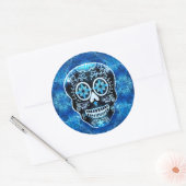 Grinning Blue Calavera Stickers (Envelop)