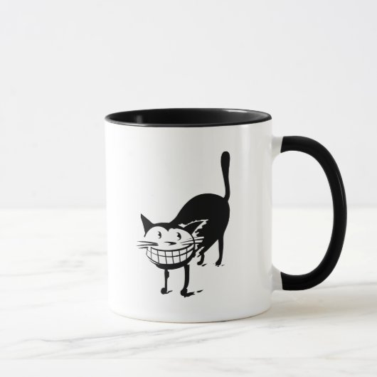Grinning Cat Mug à café à deux tons (Droite)