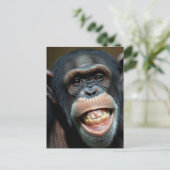 Grinning Chimpansee Briefkaart (Staand voorkant)