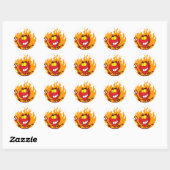 Grinning Devil Met Pitchfork Ronde Sticker (Vel)