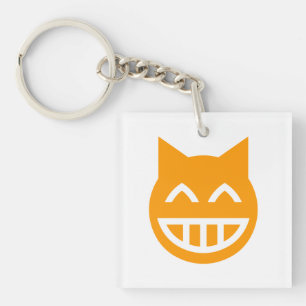 Grinning Emoji Cat Sleutelhanger