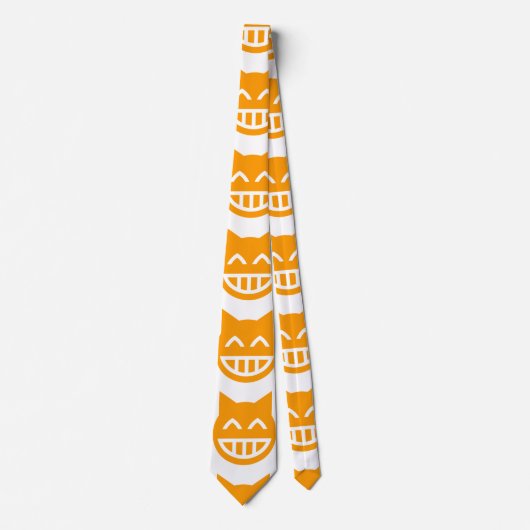 Grinning Emoji Cat Stropdas (Voorkant)