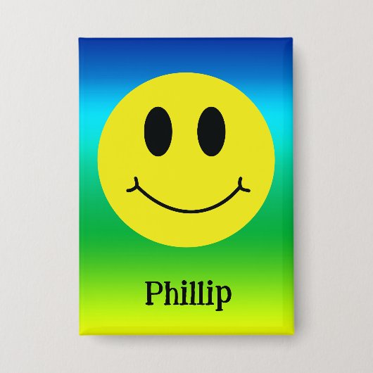 Grinning Face Classic Gepersonaliseerd Button (Voorkant)