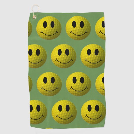 Grinning Face Golf Ball Golfhanddoek (Voorkant)