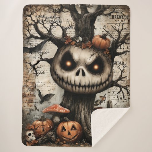 Grinning Grove - Waar schaduwen glimlachen Sherpa Deken (Voorkant)