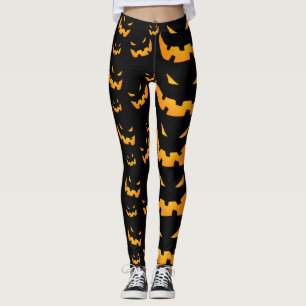 Grinning Halloween Pumpkins Leggings