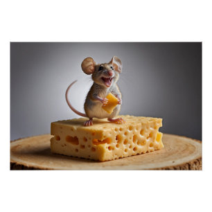 Grinning Mouse en kaas Perfect Poster