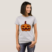 Grinning Orange Simple Jack-O'-Lantern Face T-shirt (Voorkant volledig)