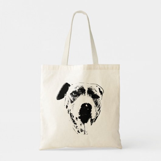 Grinning Pup—Pitbull Mix Sluit Crop Tote Bag (Achterkant)