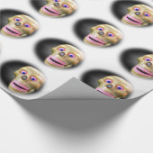 Grinning Schattigee kleur schedel Halloween Cadeaupapier (Hoek)