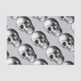 Grinning Skull Tissue Paper Grijs Tissuepapier