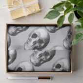 Grinning Skull Tissue Paper Grijs Tissuepapier (Geschenk)