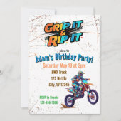 Grip it & Rip It Dirt Bike Birthday Invitation Kaart (Voorkant)